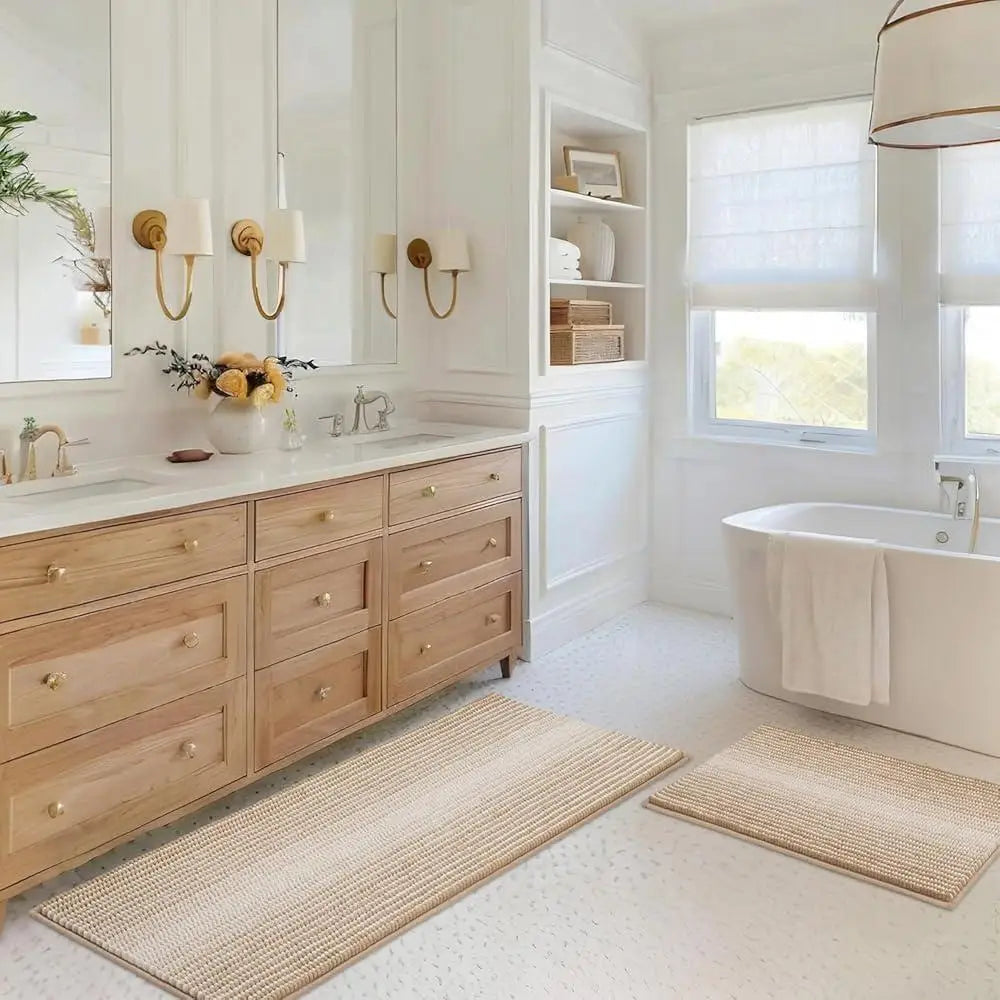 Thick Absorbent Chenille Bath Mats