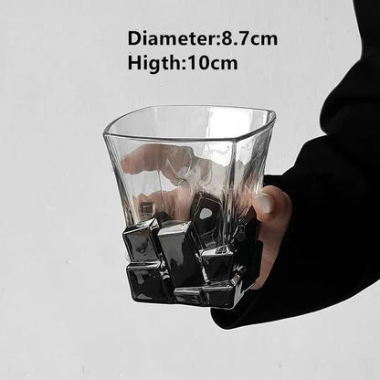 Charming Hand-Carved 6-Piece Cut-Crystal Tumblers Set in pink, suitable for gifting and personal use.