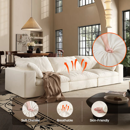 Modern U-shaped Convertible Sofa w/Ottoman
