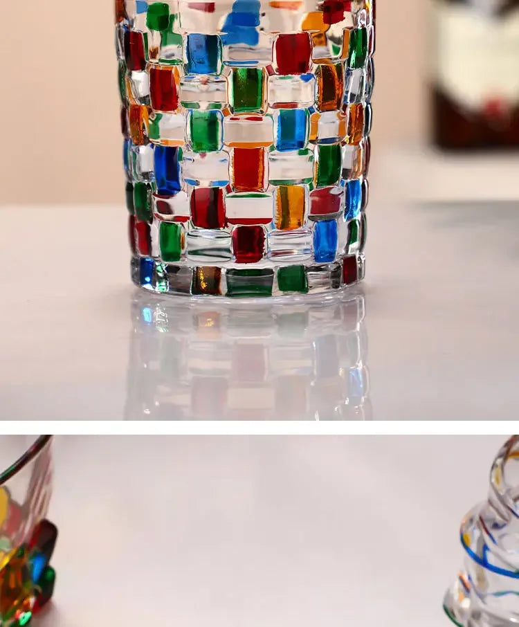 "The Rainbow Glossy" Handmade Lead-free Crystal Glass Whiskey Glass