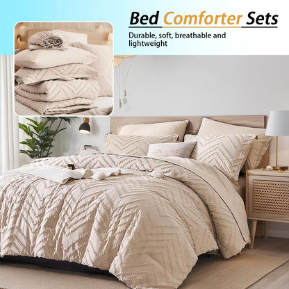 Elegant 7-piece Cut Flower Design king/Queen Quilt Set