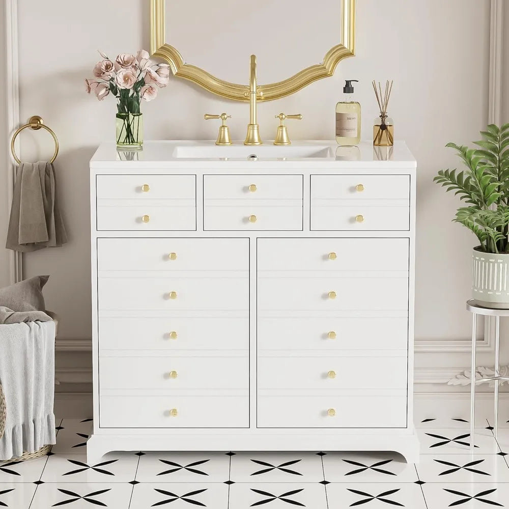 Farmhouse 36" Freestanding Bathroom Vanity w/Sink