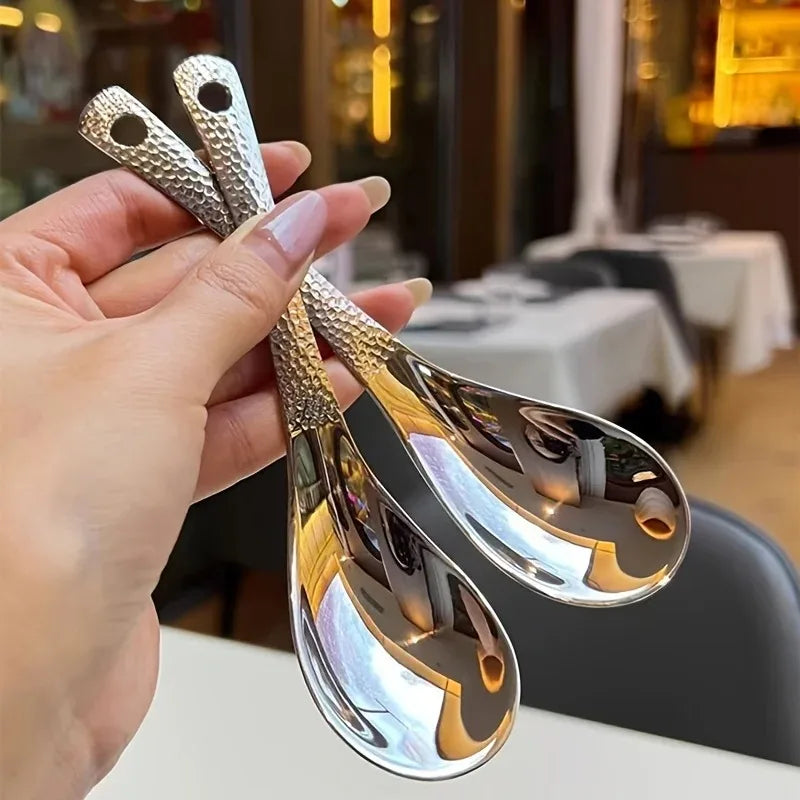 Heavy-Duty Stainless Steel Soup Spoon with Deep Bowl, Polished Finish & Ergonomic Handle, stainless steel soup spoon product view