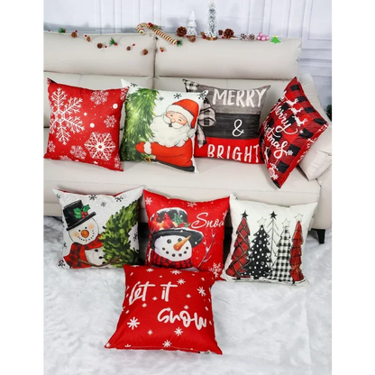 4 Double-Sided Print Christmas Pillow Covers 