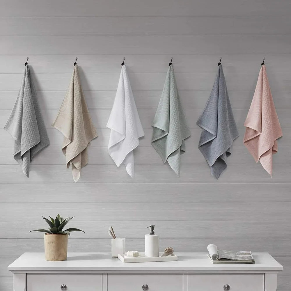Modern Luxurious 100% Cotton Natural Color Bath Towel 6-Piece Set