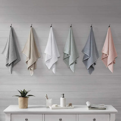 Modern Luxurious 100% Cotton Natural Color Bath Towel 6-Piece Set