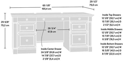 Executive Office Desk  w/File Cabinet Storage in Glacier Oak