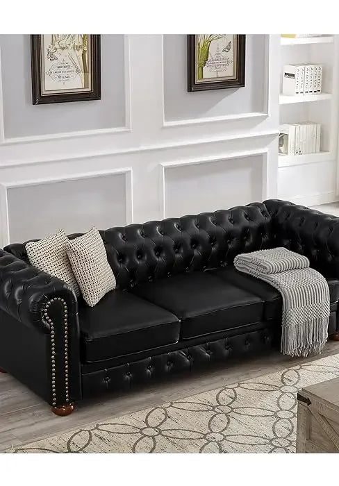 Classic & Luxurious 3-Seater Chesterfield Sofa w/Nailhead Trim