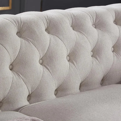 Classic & Luxurious 3-Seater Chesterfield Sofa w/Nailhead Trim