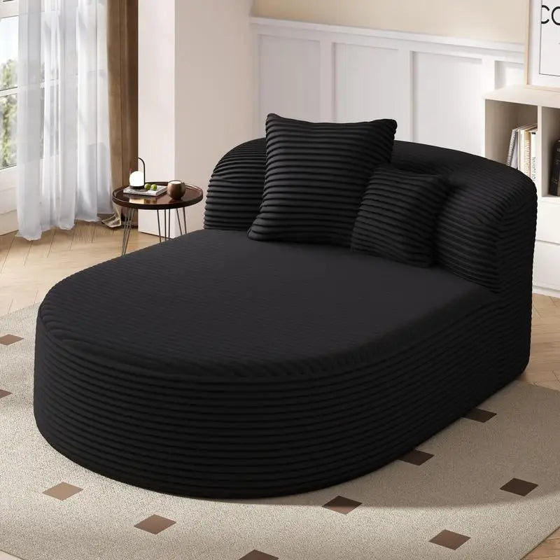 Oversized & Versatile Curved Chaise Lounge Sofa