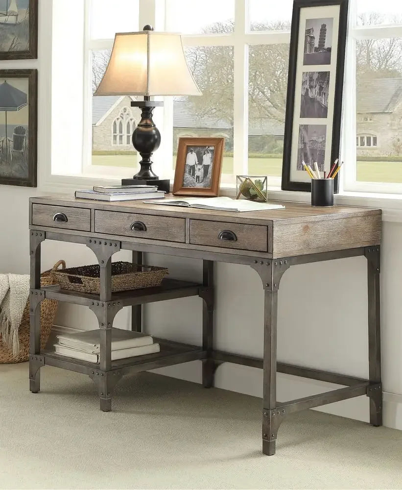 Contemporary 3-Drawer Writing/Commuter Desk w/Ample Storage