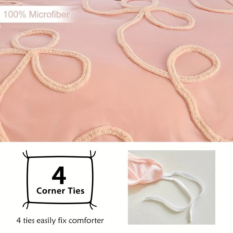Queen size Ultra Soft Microfiber Boho Bedding Set displayed on a modern bed with vibrant colors and romantic accents.