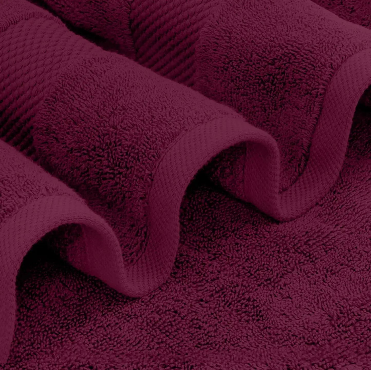 Wine Red Bath Towels-Set of 4