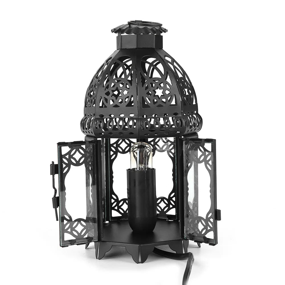 Vintage Iron Frame Natural Crystal Salt Rock Lamp