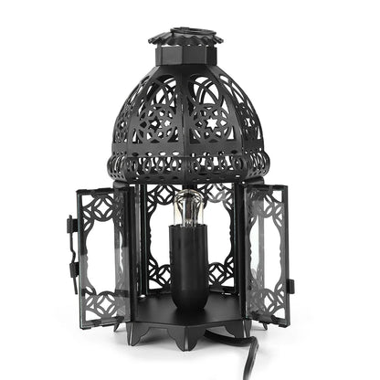 Vintage Iron Frame Natural Crystal Salt Rock Lamp
