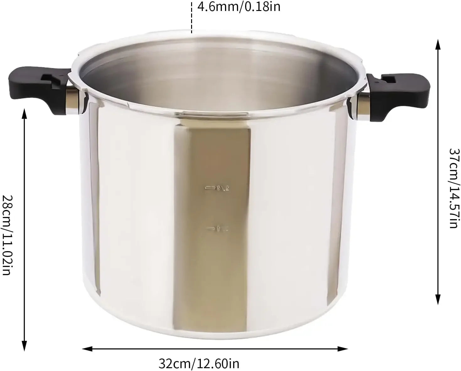 An ergonomic design of 23Qt Pressure Canner with Gauge featuring easy-to-hold anti-scald handles.