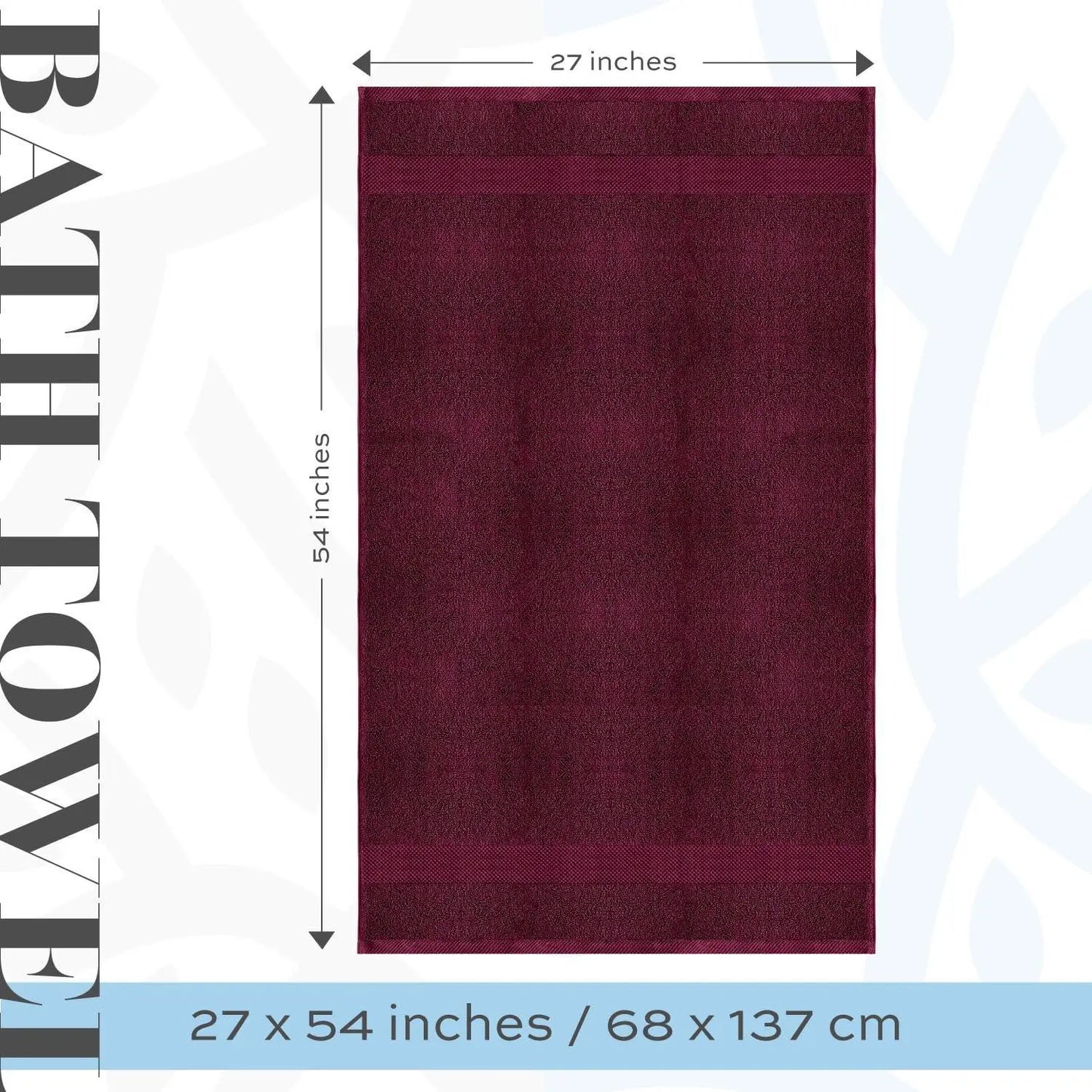Wine Red Bath Towels-Set of 4