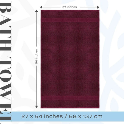 Wine Red Bath Towels-Set of 4