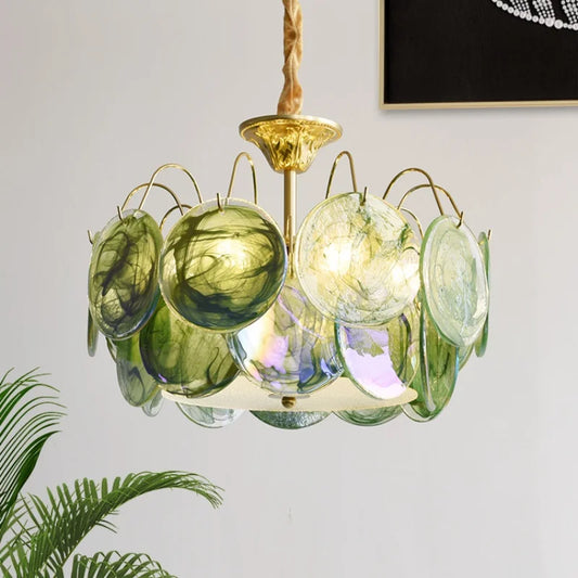 Vintage Murano-style Glass Petal Chandelier