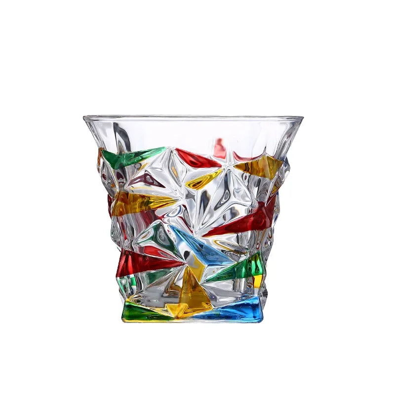 "The Rainbow Glossy" Handmade Lead-free Crystal Glass Whiskey Glass