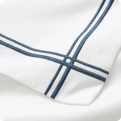 Luxury Egyptian Cotton Duvet Cover Set with details on its machine washable care, ideal for everyday living and premium quality.