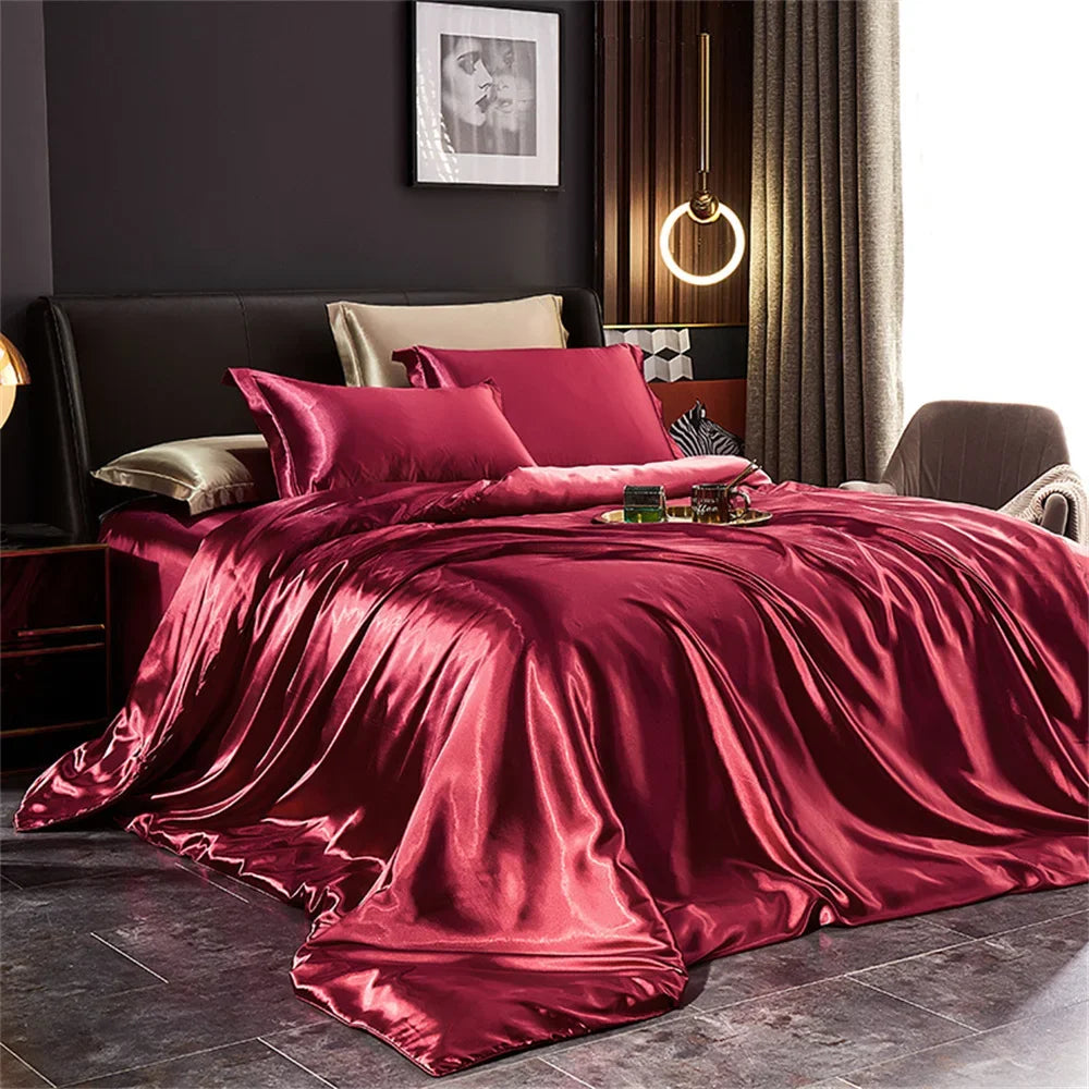 Modern Solid Color Luxury Duvet Bedding Set 