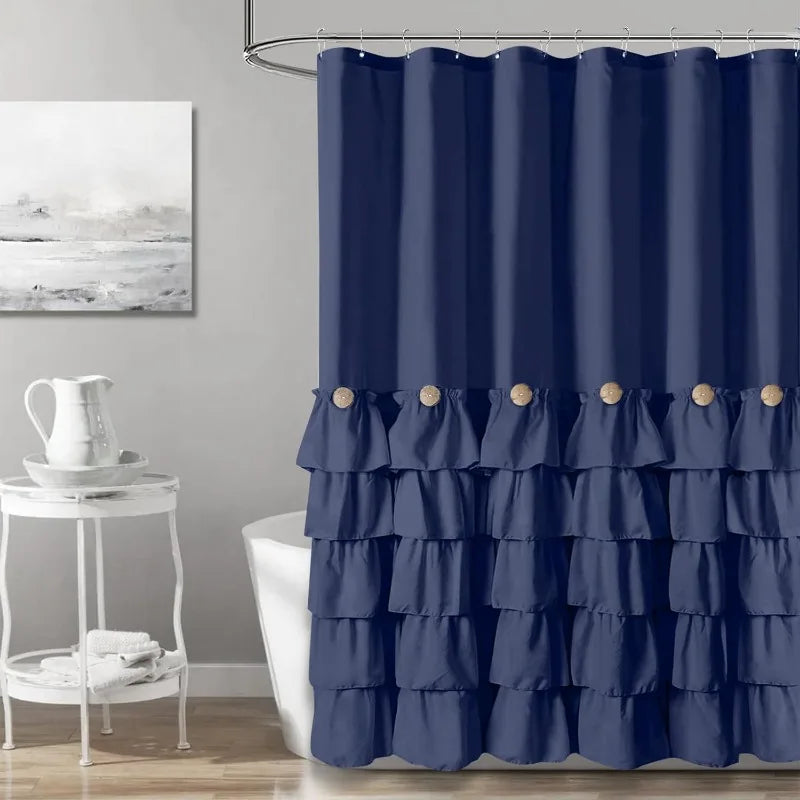 Farmhouse 72"x72" Fabric Shower Curtain Set