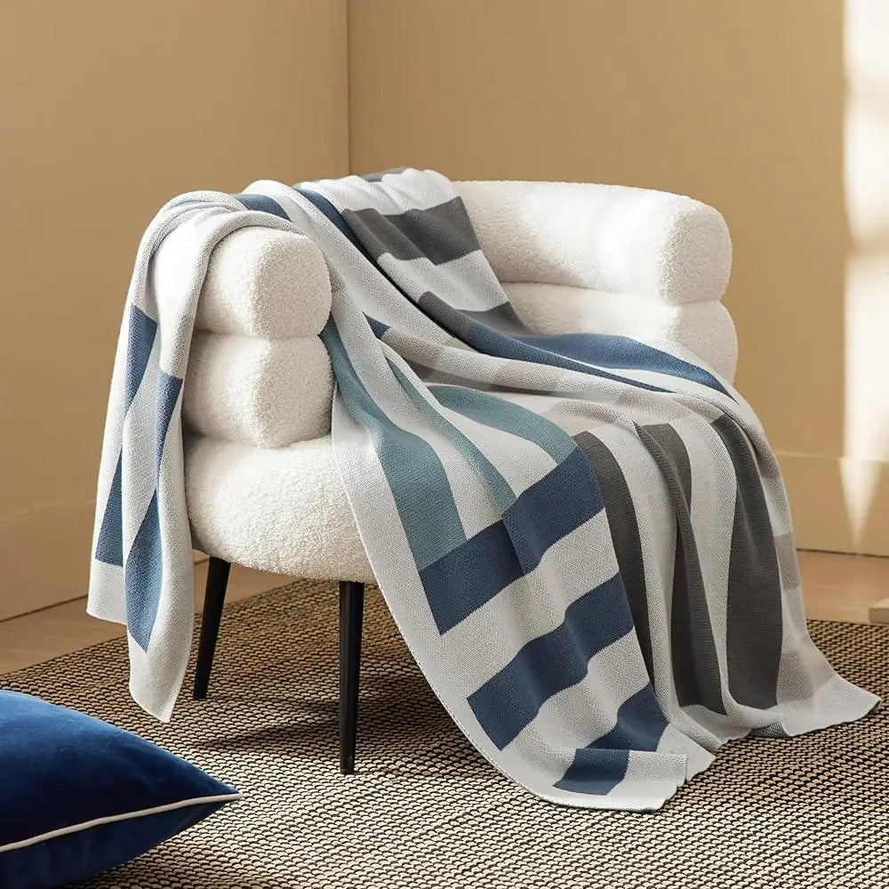 100% Soft Knit Cotton Throw Blanket