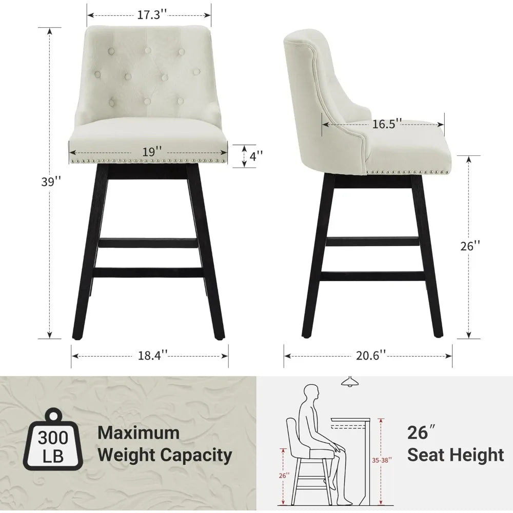 Modern Counter Height Swivel Bar Stools/Set of 4