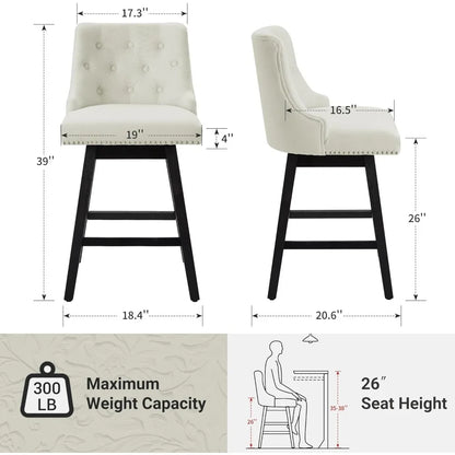 Modern Counter Height Swivel Bar Stools/Set of 4