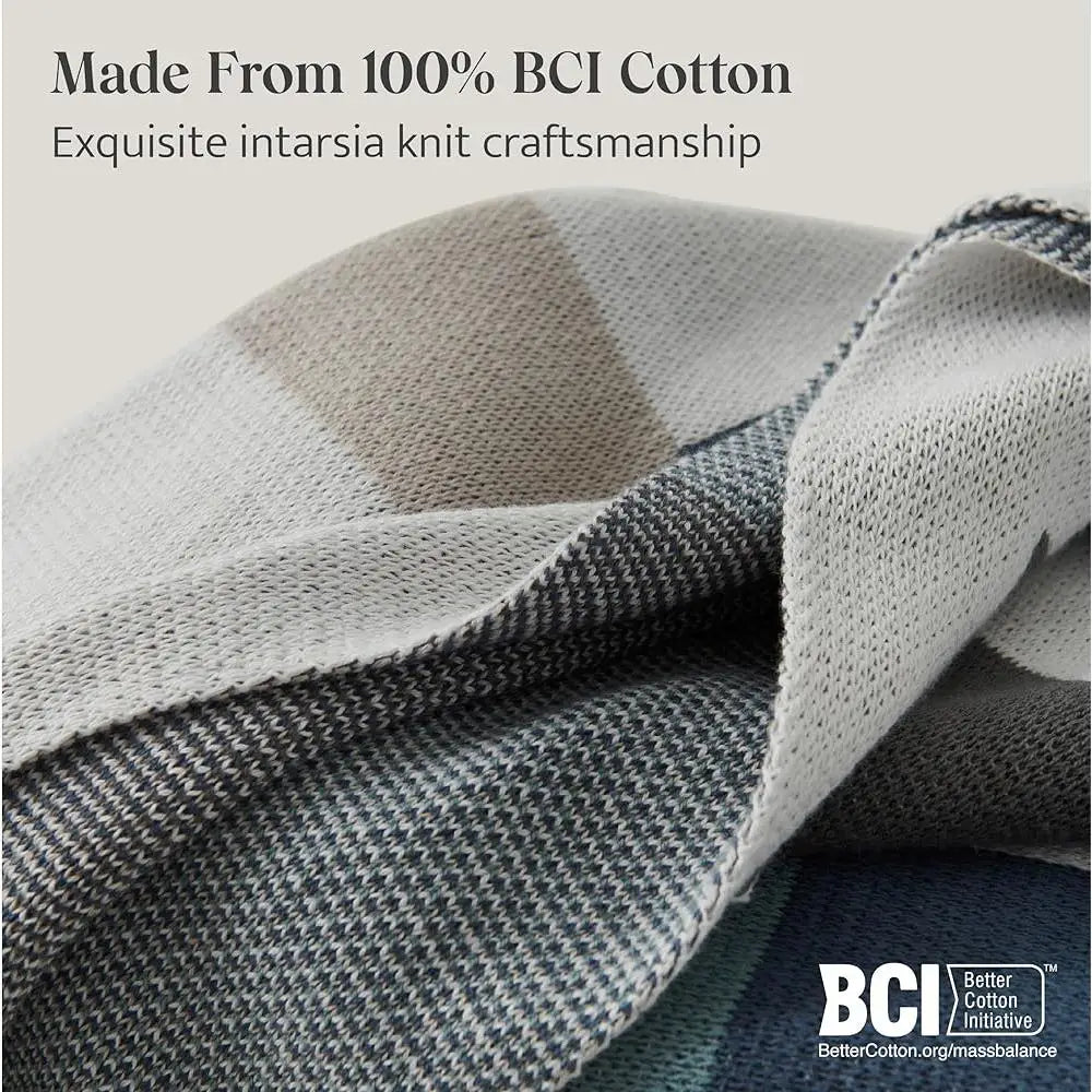 100% Soft Knit Cotton Throw Blanket
