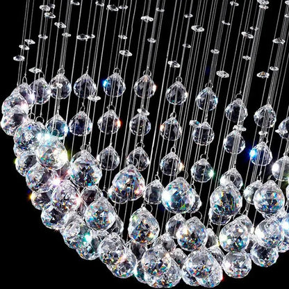 Modern 6-Light K9 Crystal Raindrop Chandelier