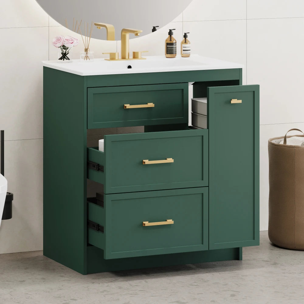 Classic 30" Bathroom Vanity Set w/Premium Ceramic Sink