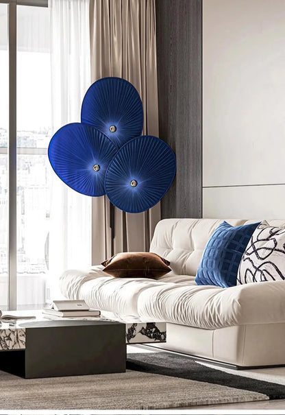 Elegant Modern Triple Floral Floor Lamp with LED Light - 180cm/190cm - Multi-Layered Shade in a bright living room.