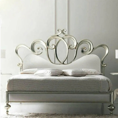 European Style Queen/King Platform w/Crafted Headboard 