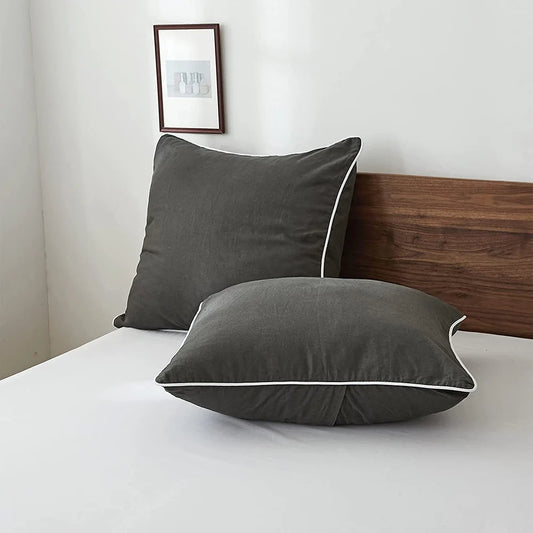 Unique Washed Linen Euro Pillow Sham-Set of 2