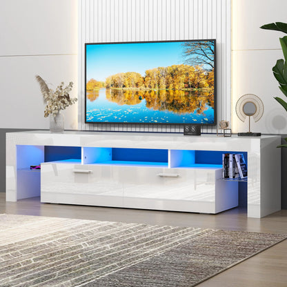 Modern Living Room Entertainment Center w/LED Lights