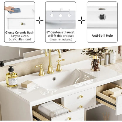Farmhouse 36" Freestanding Bathroom Vanity w/Sink