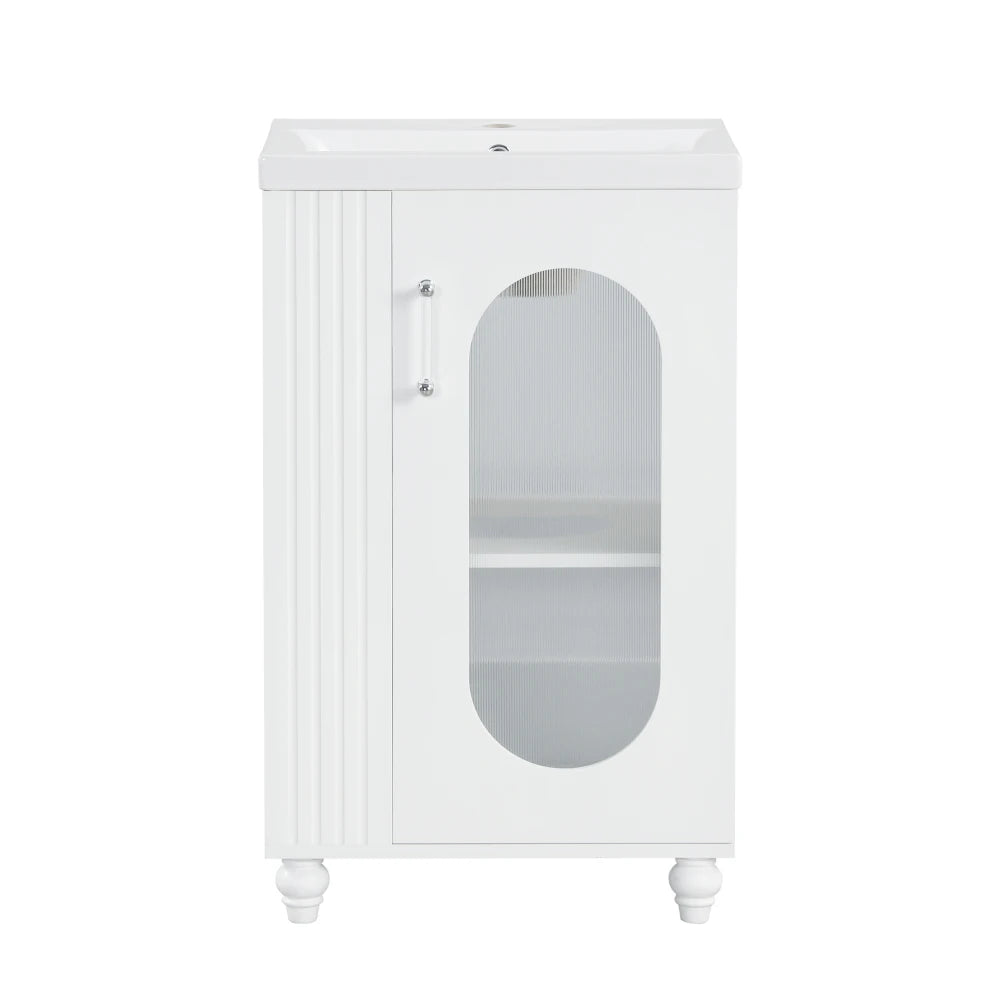 Modern 20" Freestanding Bathroom Vanity w/Drop-in Sink