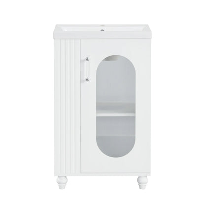 Modern 20" Freestanding Bathroom Vanity w/Drop-in Sink