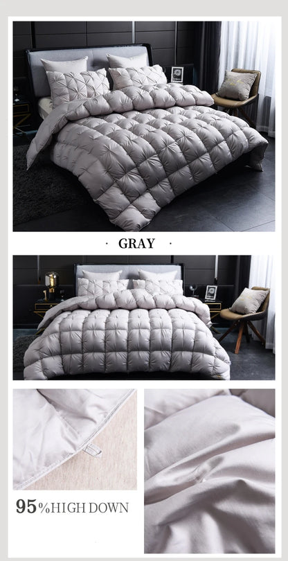 Luxurious White Goose Down Comforter available in Pink, ideal for a cozy and stylish bedroom.