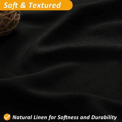 Soft & Textured Black Linen Shower Curtain