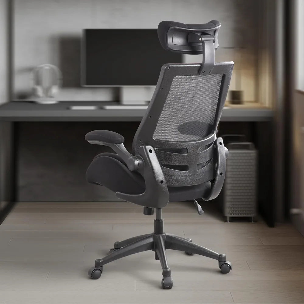 The thick molded foam seat cushion of the 400lb High Back Ergonomic Office Chair provides comfortable support for those long work hours.