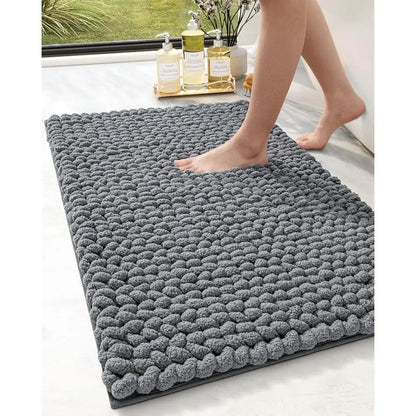 Soft High-Pile Tufted Chenille Bathroom Rug
