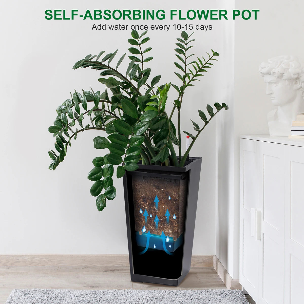 Stylish Tall Indoor/Outdoor Rectangular Planters(Set of 2)