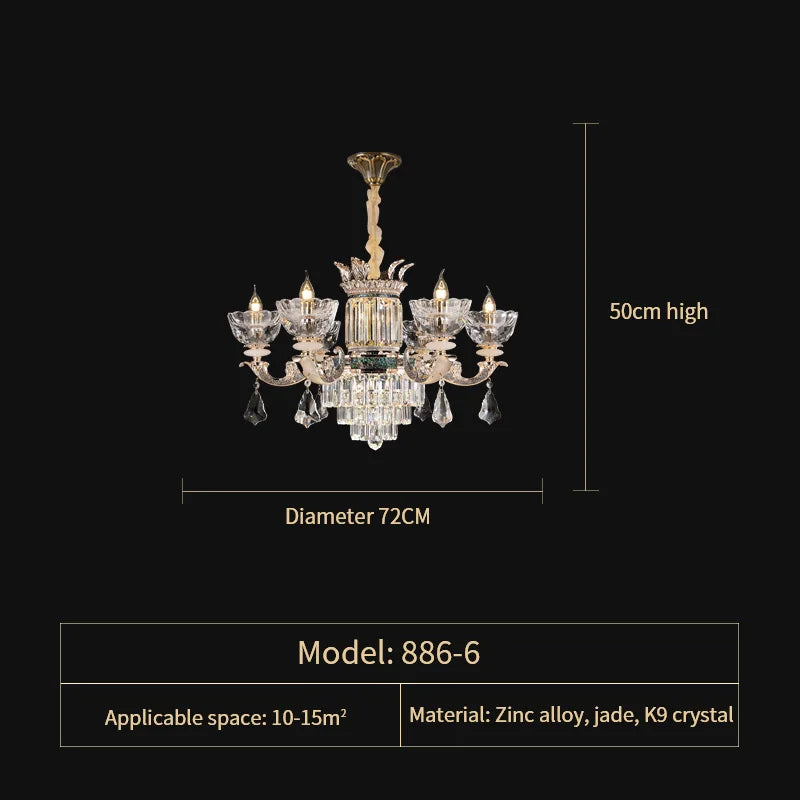 Traditional European Aesthetic Style Chain Pendant Crystal Chandelier 