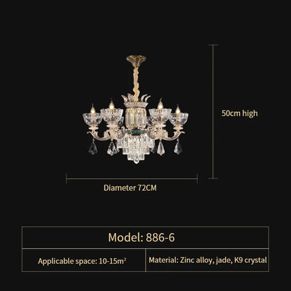 Traditional European Aesthetic Style Chain Pendant Crystal Chandelier 
