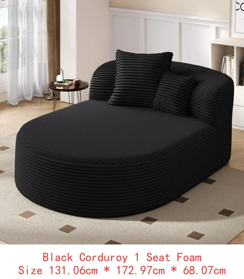Oversized & Versatile Curved Chaise Lounge Sofa
