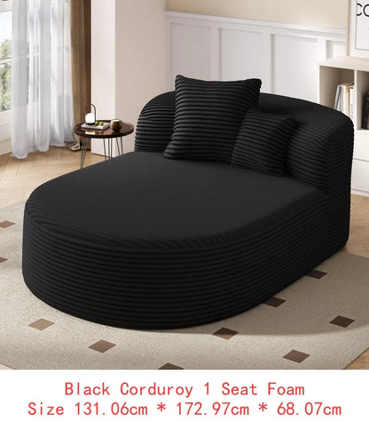 Oversized & Versatile Curved Chaise Lounge Sofa
