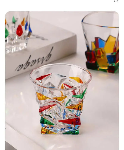 "The Rainbow Glossy" Handmade Lead-free Crystal Glass Whiskey Glass